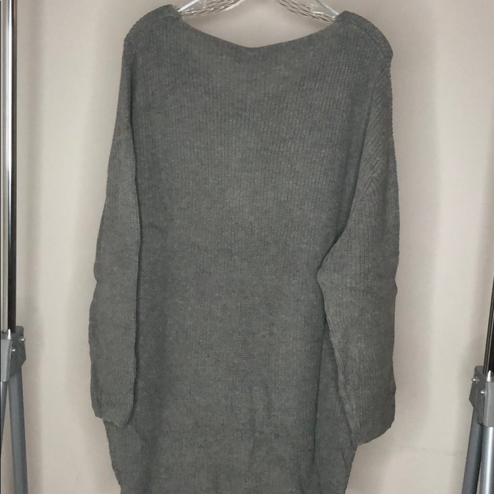Grey tunic sweater top - Picture 8 of 9